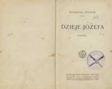 Dzieje Józefa : powieść