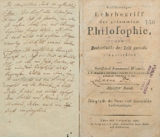 Vollständiger Lehrbegriff der gesammten Philosophie, dem Bedürfnisse der Zeit gemäßs eingerichtet. Bd. 2, Metaphysik der Natur und theoretische Anthropologie