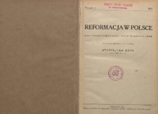 Reformacja w Polsce : organ Towarzystwa do Badania Dziejów Reformacji w Polsce, 1921, R. 1