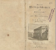 Kleine Weltgeschichte zum Unterricht und zur Unterhaltung T. 12