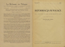 Reformacja w Polsce : organ Towarzystwa do Badania Dziejów Reformacji w Polsce, 1926, R. 4