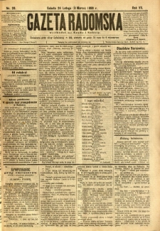 Gazeta Radomska, 1890, R. 7, nr 20