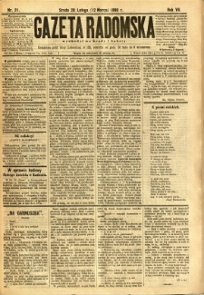 Gazeta Radomska, 1890, R. 7, nr 21