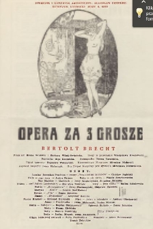 „Opera za 3 grosze” Bertolt Brecht ; przekład Bruno Winawer / Państwowy Teatr im. Stefana Żeromskiego Kielce - Radom