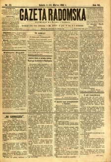Gazeta Radomska, 1890, R. 7, nr 22