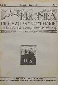 Kronika Diecezji Sandomierskiej, 1949, R. 42, nr 1
