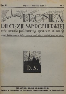 Kronika Diecezji Sandomierskiej, 1949, R. 42, nr 4