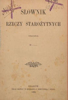 Słownik rzeczy starożytnych