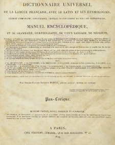 Dictionnaire universel de la langue française, avec le latin et les étymologies