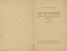 De profundis : szkice i listy z domu karnego w Reading T. 3