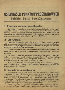 Osiemnaście punktów programowych Polskiej Partii Socjalistycznej