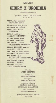 Molier „Chory z urojenia (le malade imaginaire)” / Teatr Powszechny im. Jana Kochanowskiego w Radomiu