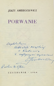Jerzy Ambroziewicz - autograf
