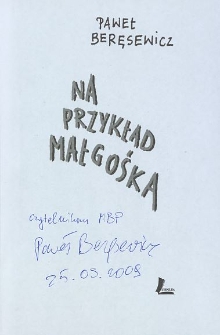 Paweł Beręsewicz - autograf