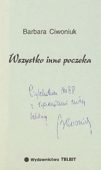 Barbara Ciwoniuk - autograf