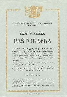 [Plakat : Leon Schiller „Pastorałka”] / Teatr Powszechny im. Jana Kochanowskiego w Radomiu