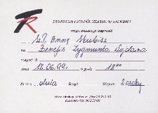 [Zaproszenie na benefis Zygmunta Wojdana] / Teatr Powszechny im. Jana Kochanowskiego w Radomiu