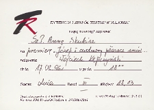 [Zaproszenie na premierę„Józef i cudowny płaszcz snów w technikolorze”] / Teatr Powszechny im. Jana Kochanowskiego w Radomiu