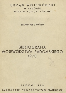 Bibliografia województwa radomskiego 1978
