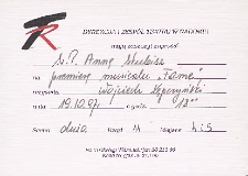 [Zaproszenie dla Anny Skubisz na premierę musicalu „Fame"] / Teatr Powszechny im. Jana Kochanowskiego w Radomiu