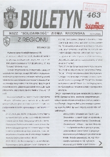 Biuletyn NSZZ "Solidarność" Ziemia Radomska, 2000, nr 463