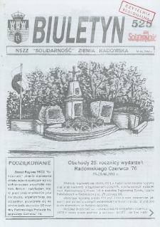 Biuletyn NSZZ "Solidarność" Ziemia Radomska, 2001, nr 525