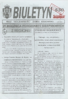 Biuletyn NSZZ "Solidarność" Ziemia Radomska, 2001, nr 530