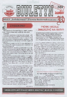 Biuletyn NSZZ "Solidarność" Ziemia Radomska, 2003, nr 582