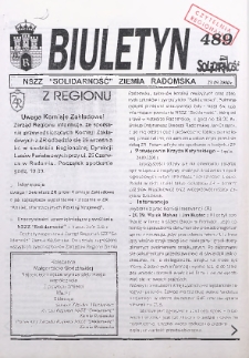 Biuletyn NSZZ "Solidarność" Ziemia Radomska, 2000, nr 489