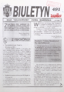 Biuletyn NSZZ "Solidarność" Ziemia Radomska, 2000, nr 491