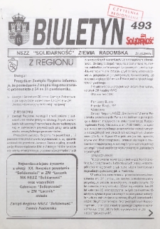 Biuletyn NSZZ "Solidarność" Ziemia Radomska, 2000, nr 493