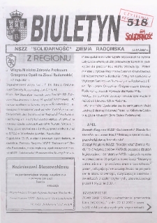 Biuletyn NSZZ "Solidarność" Ziemia Radomska, 2001, nr 518