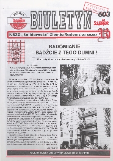 Biuletyn NSZZ "Solidarność" Ziemia Radomska, 2004, nr 603