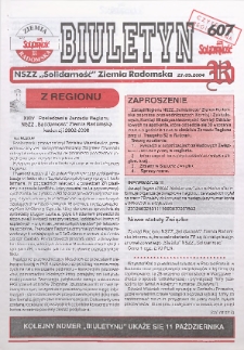 Biuletyn NSZZ "Solidarność" Ziemia Radomska, 2004, nr 607