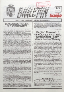 Biuletyn NSZZ "Solidarność" Ziemia Radomska, 1993, nr 179