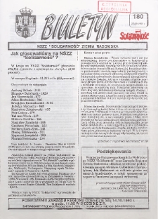 Biuletyn NSZZ "Solidarność" Ziemia Radomska, 1993, nr 180