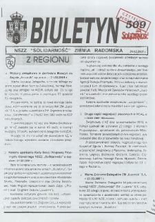 Biuletyn NSZZ "Solidarność" Ziemia Radomska, 2001, nr 509
