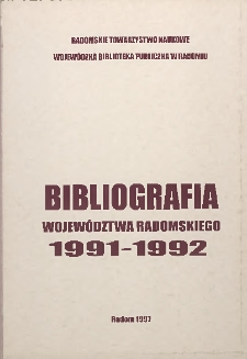 Bibliografia województwa radomskiego 1991-1992