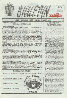 Biuletyn NSZZ "Solidarność" Ziemia Radomska, 1993, nr 177