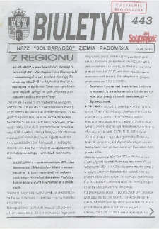 Biuletyn NSZZ "Solidarność" Ziemia Radomska, 1999, nr 443