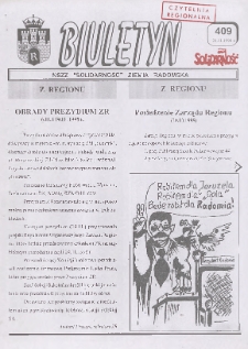 Biuletyn NSZZ "Solidarność" Ziemia Radomska, 1998, nr 409