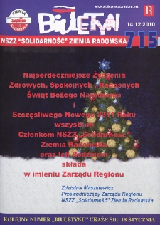 Biuletyn NSZZ "Solidarność" Ziemia Radomska, 2010, nr 715