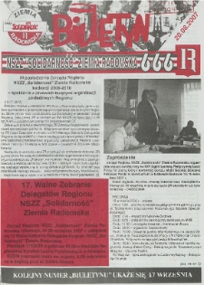 Biuletyn NSZZ "Solidarność" Ziemia Radomska, 2007, nr 666