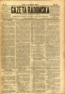 Gazeta Radomska, 1890, R. 7, nr 31