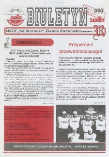 Biuletyn NSZZ "Solidarność" Ziemia Radomska, 2004, nr 593