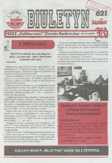 Biuletyn NSZZ "Solidarność" Ziemia Radomska, 2005, nr 621