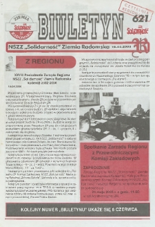 Biuletyn NSZZ "Solidarność" Ziemia Radomska, 2005, nr 621