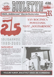 Biuletyn NSZZ "Solidarność" Ziemia Radomska, 2005, nr 626