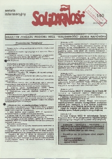 Biuletyn NSZZ "Solidarność" Ziemia Radomska, 1992, nr 140
