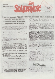 Biuletyn NSZZ "Solidarność" Ziemia Radomska, 1993, nr 175